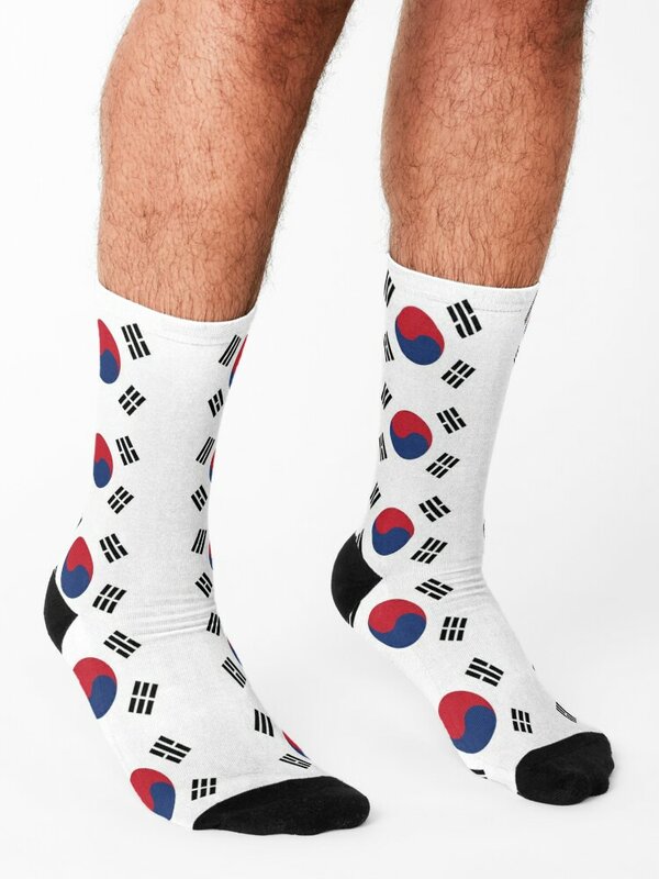 Kaus kaki klasik bendera Korea Selatan kecil hadiah Natal kaus kaki esensial Crossfit katun kualitas tinggi untuk pria dan wanita