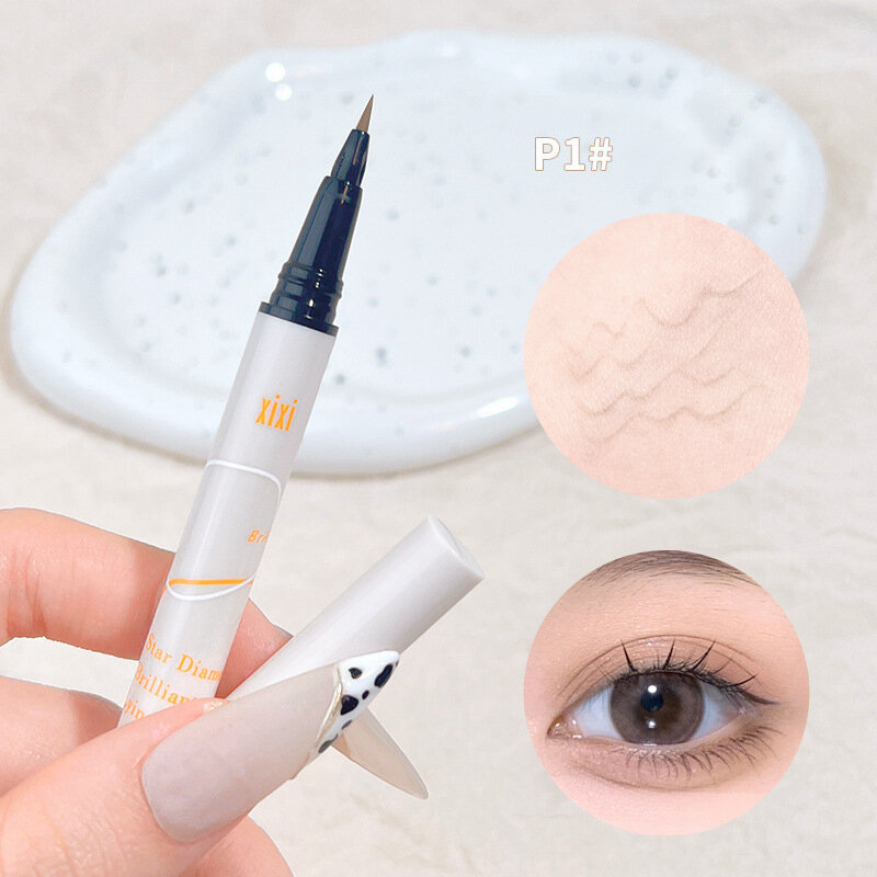 1pc Silkworm Eyeliner Pen Natural Chestnut Brown Lying Silkworm Pencil Waterproof Outline Eye Shadow Pen Drawing Eyelashes
