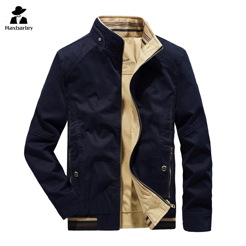 Мужская хлопковая куртка в стиле милитари, повседневная Рабочая куртка с несколькими карманами, осенняя куртка-бомбер, 2024
