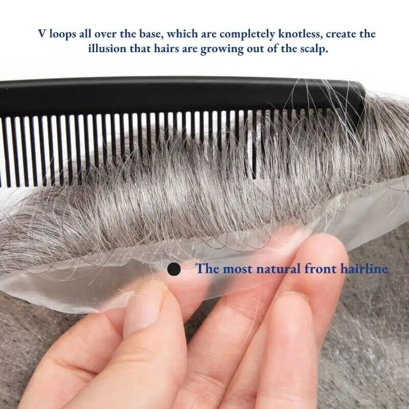 Парик мужской Ультратонкий, 0,03 мм, натуральные человеческие волосы
