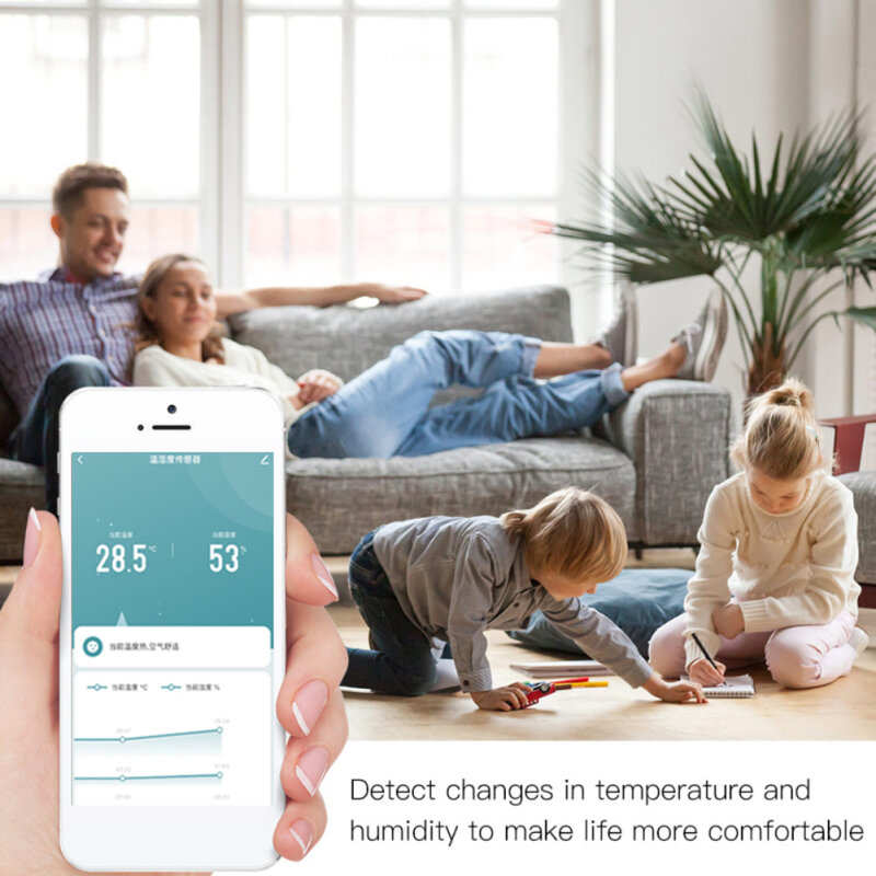 Tuya Smart WIFI sensore di temperatura e umidità igrometro per interni termometro supporto per il controllo della vita intelligente Alexa Google Assistant