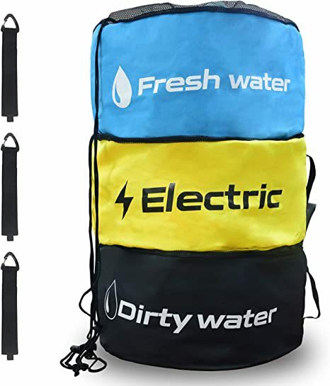 RVs Caravans Motorhome Water Hose Storage Bag Indoor Breathable Drawstring Pouch Hiking Foldable Organizer Yellow