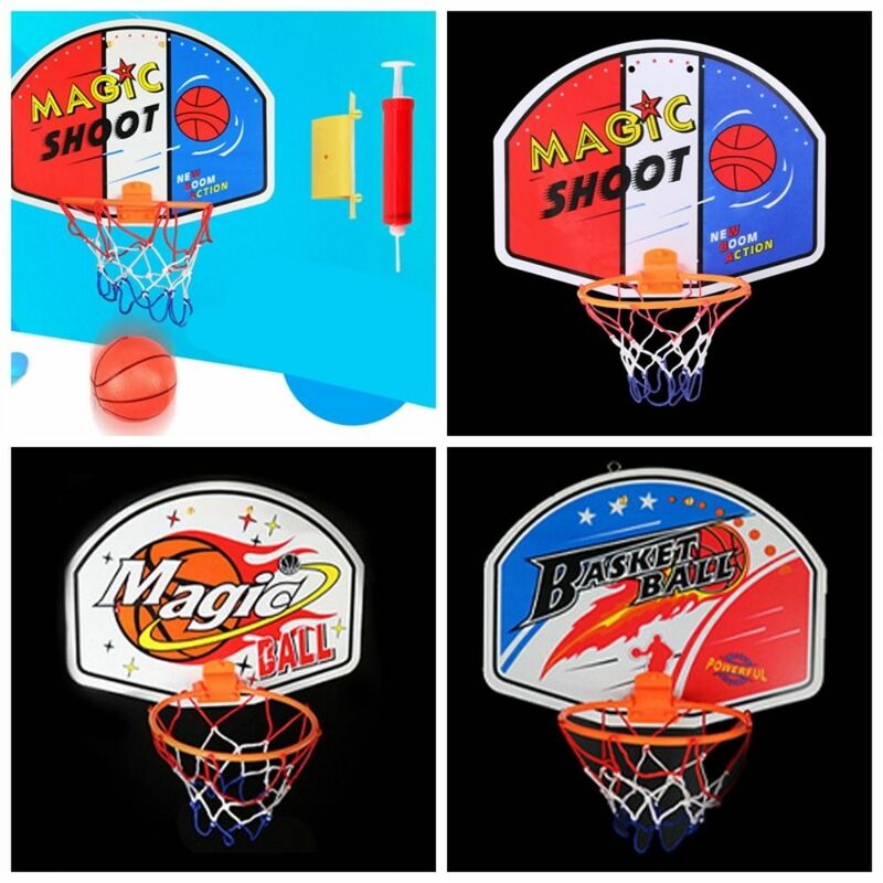 Plastic Basketball Basket Hoop Toys Inflatable No Hole Punching Toy Hanging Backboard Adjustable Height Hanging Basket Box