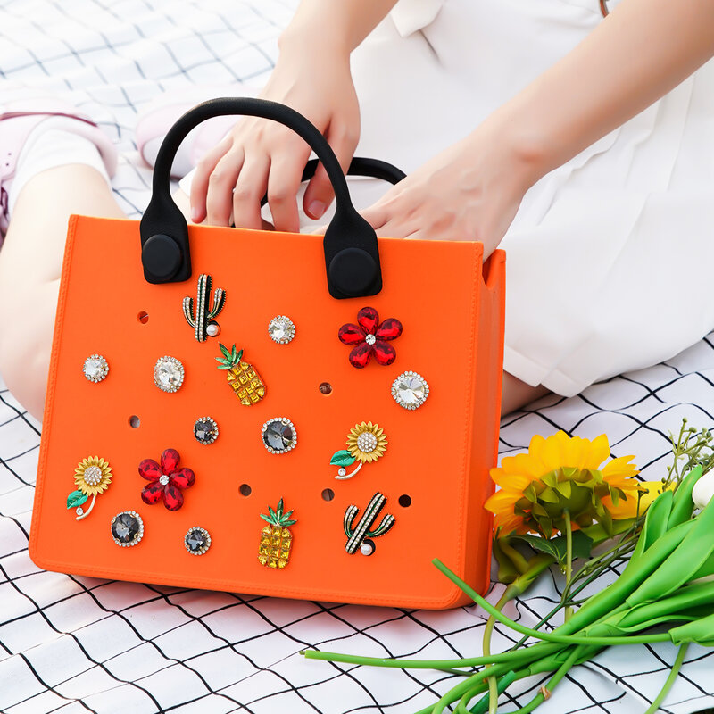 Tas tangan karet lucu tas pantai mode luar ruangan tas Tote tas pernikahan anak perempuan wanita dekorasi personalisasi Diy