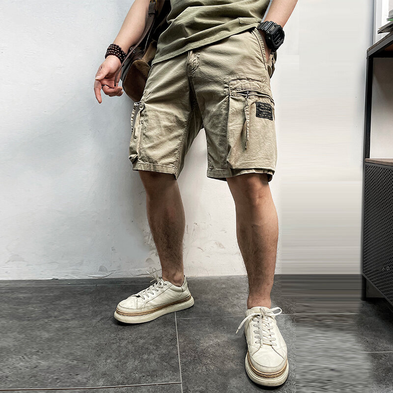 Celana Pendek Kargo Kamuflase Saku Klasik Kasual Baru Musim Panas Pria 2022 Celana Pendek Katun Kepar Mode Pakaian Luar Pria