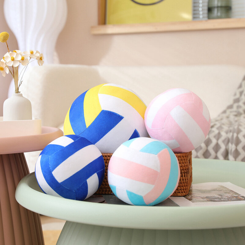 Kawaii simulasi bola voli mainan mewah lucu properti voli bantal menemani anak-anak hadiah lembut untuk anak perempuan anak laki-laki dekorasi kamar