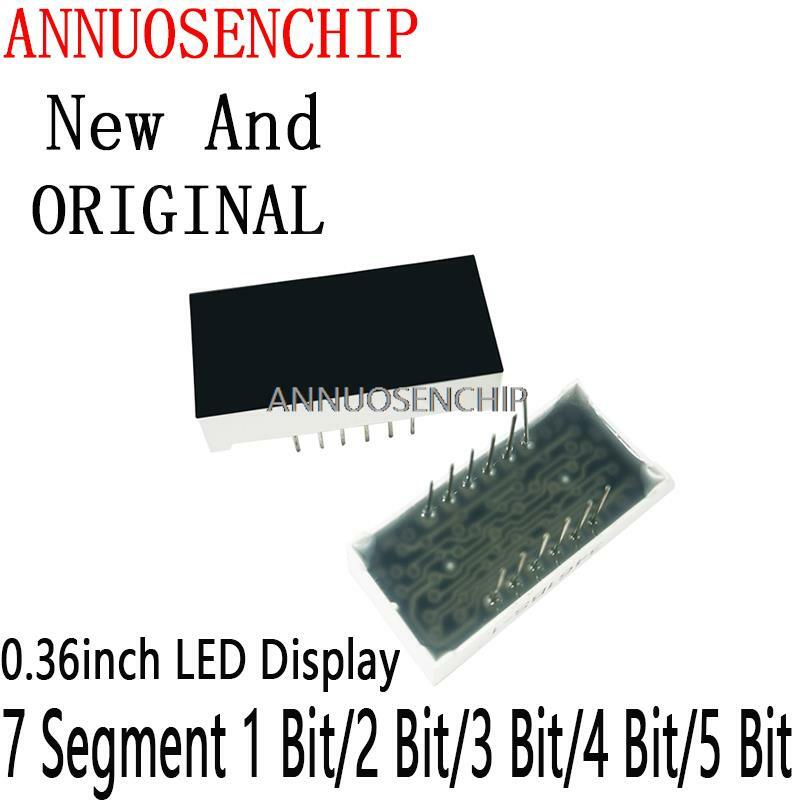 5 sztuk 0.36 Cal wyświetlacz LED cyfrowy wspólna katoda/anoda cyfrowy 0.36 Cal 7 Segment 1 Bit/2 Bit/3 Bit/4 Bit/5 Bit