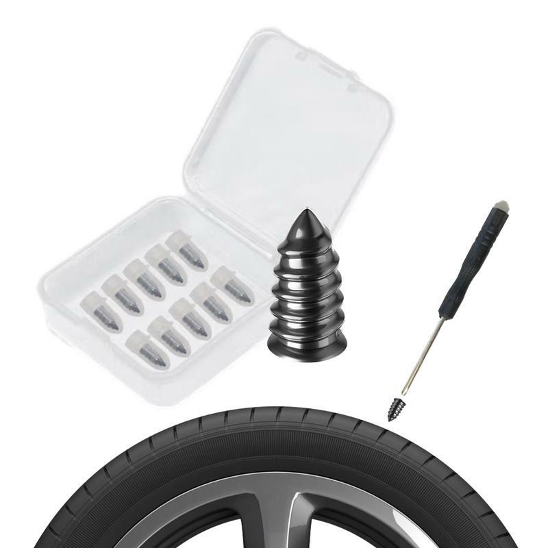 Kit de reparación de neumáticos de vacío de goma para coche, sin destornillador, sin cámara, 10 piezas