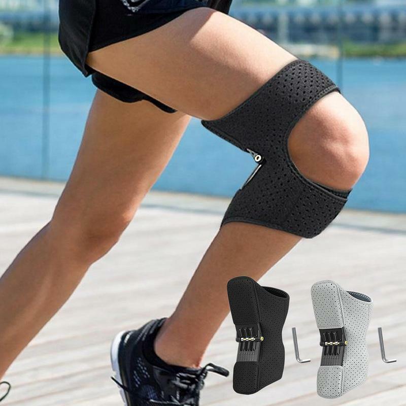 1Pc arrampicata escursionismo protezione del ginocchio primavera che rimbalza protezione del Booster della rotula del ginocchio Pad stabilizzatore traspirante per la corsa di calcio