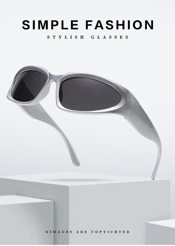 Популярные женские солнцезащитные очки 2023, солнцезащитные очки в стиле панк, уникальные спортивные солнцезащитные очки, мужские очки с защитой UV400, цветные зеркальные очки Y2k