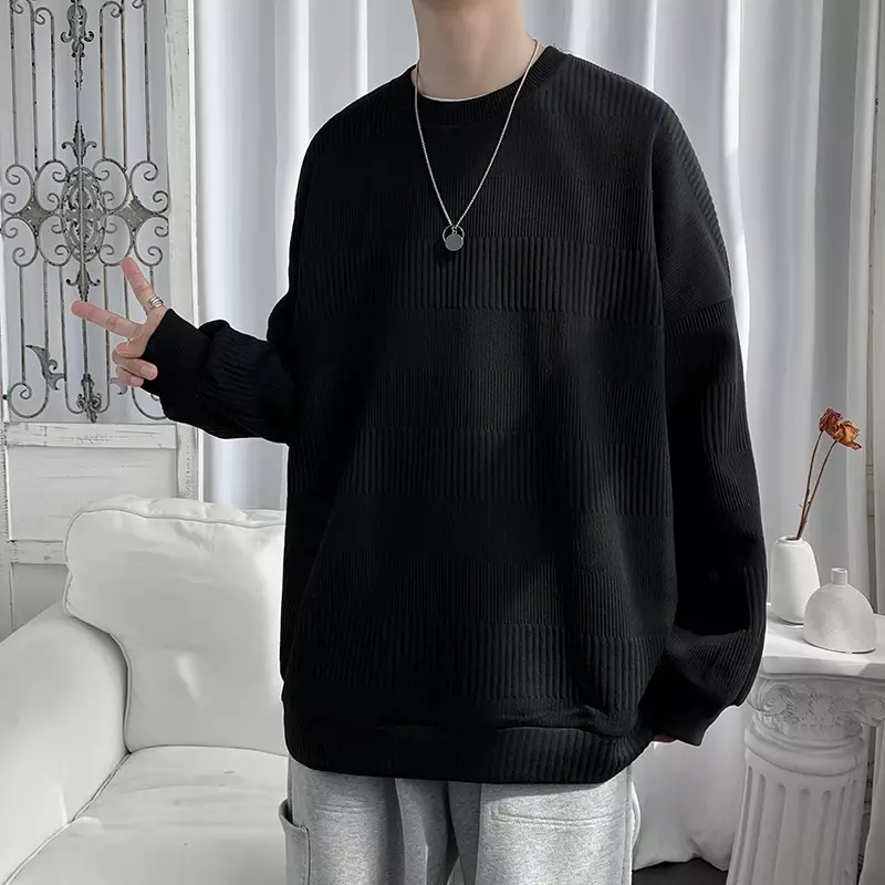 Pullovers Heren Knappe Kleding Bovenkleding Baggy All-Match High Street Fashion Casual Crewneck Cool Ulzzang Populaire Man Gewoon Ins