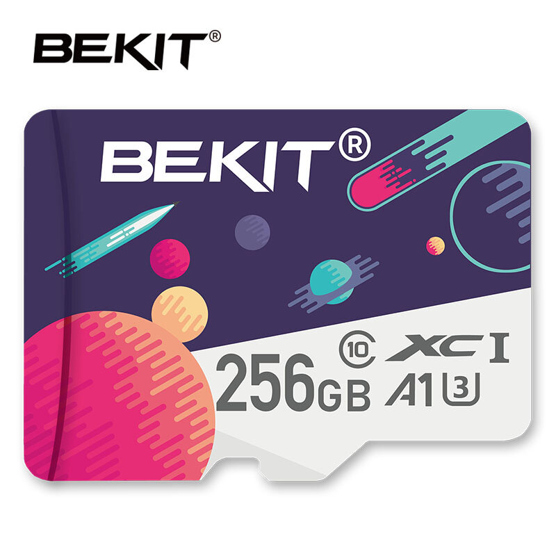 Карта памяти Bekit 16 ГБ, 32 ГБ, 64 ГБ, 128 ГБ, 256 ГБ, класс 10, TF-карта A1 UHS-3 80 Мб/с, 100% Оригинальная карта для смартфона и настольного ПК