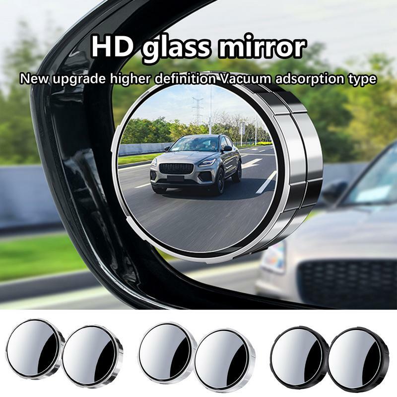2 buah cermin bulat kecil terbalik, tahan air dapat diputar 60 derajat cermin titik buta mobil spion tambahan keselamatan cembung berkendara