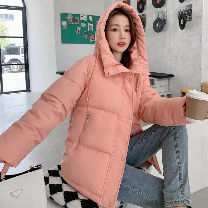 Новинка 2023, осенне-зимняя куртка, Женская хлопковая одежда, Корейская версия, пуховое хлопковое пальто, парки, утепленная женская верхняя одежда с капюшоном для снежной погоды