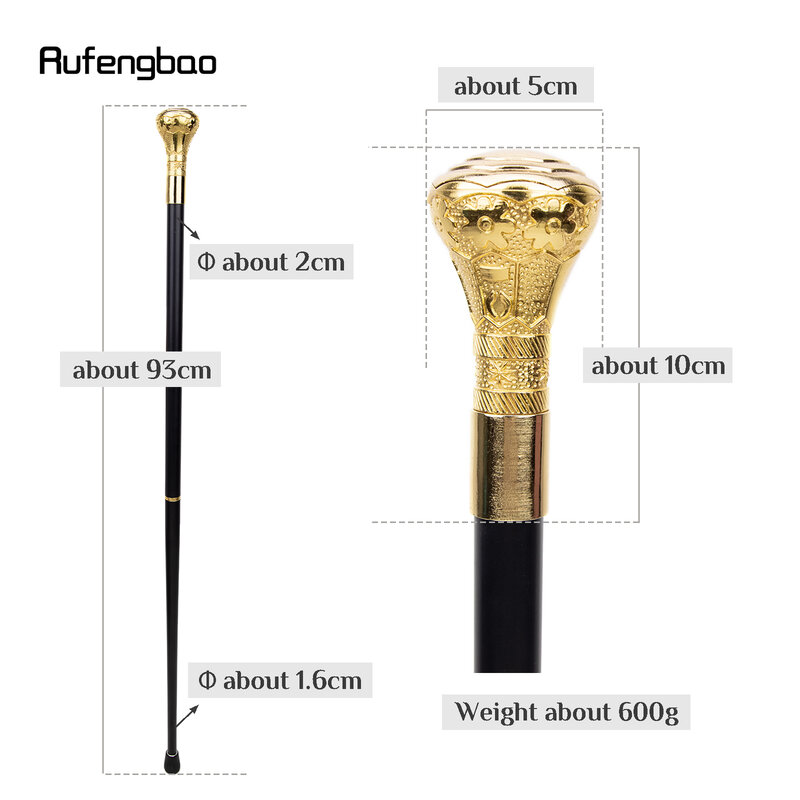 Golden Luxury Octagon Handle Fashion Walking Stick for Party Decorative Walking Cane Elegant Crosier Knob Walking Stick 93cm