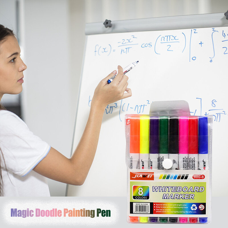 8/12 Pcs Magical Water Painting Pen Water Floating Doodle Pens Kids DIY Drawing Education Toys Blackboard Color Marker Pen