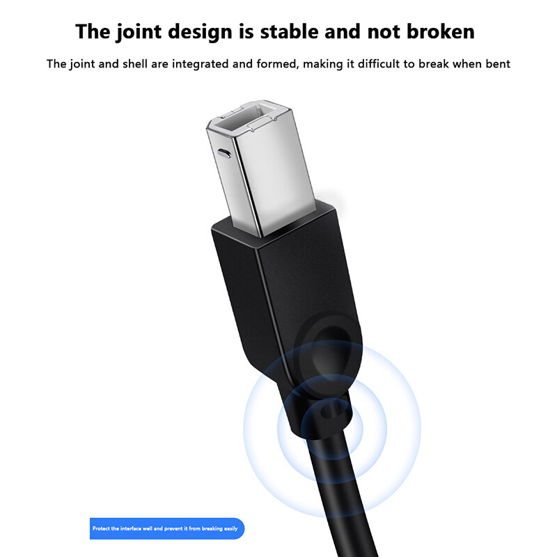 Câble haute vitesse USB 1.5, câble d'imprimante A à B, long, outil blindé noir, ligne de données, 2.0 m, 3m