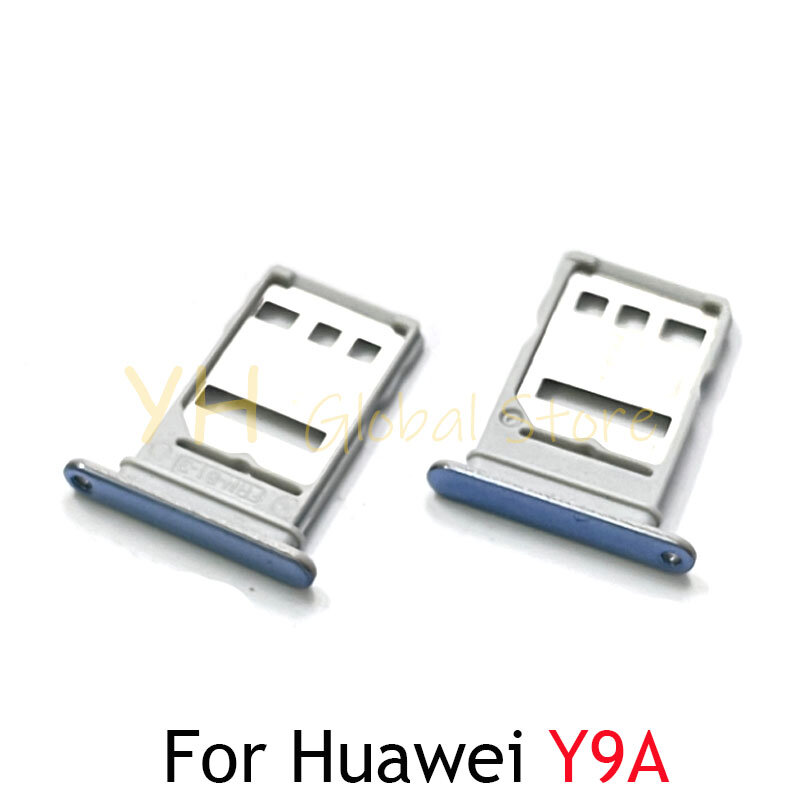 Supporto per vassoio Sim per Huawei P Smart 2021 / Y7A / Y9A supporto per vassoio per Slot per schede Sim parti di riparazione per schede Sim