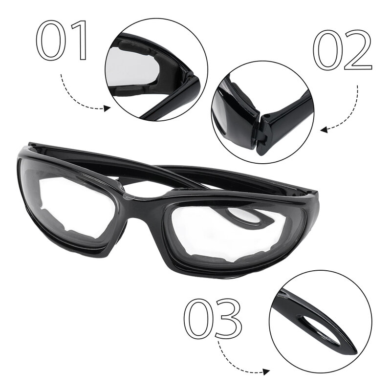 Cebola Anti-Tear Cutting Eye Protection PC Óculos, Ferramentas de Cozinha e Gadgets, Ferramentas Especiais, Patenteado, Patenteado, Unissex