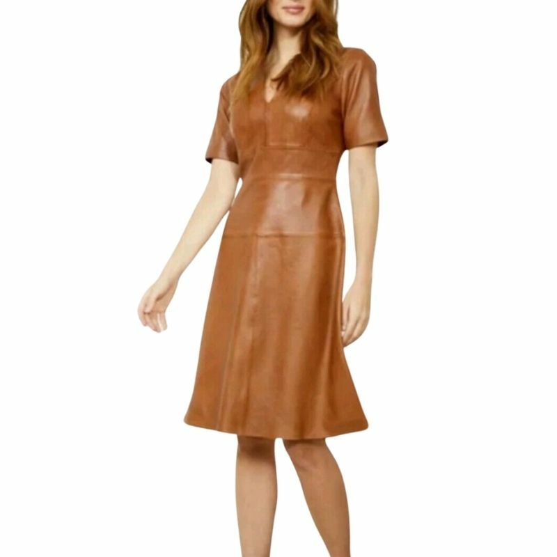 Sexy Dress Womens 100% Genuine Lambskin Leather Dress