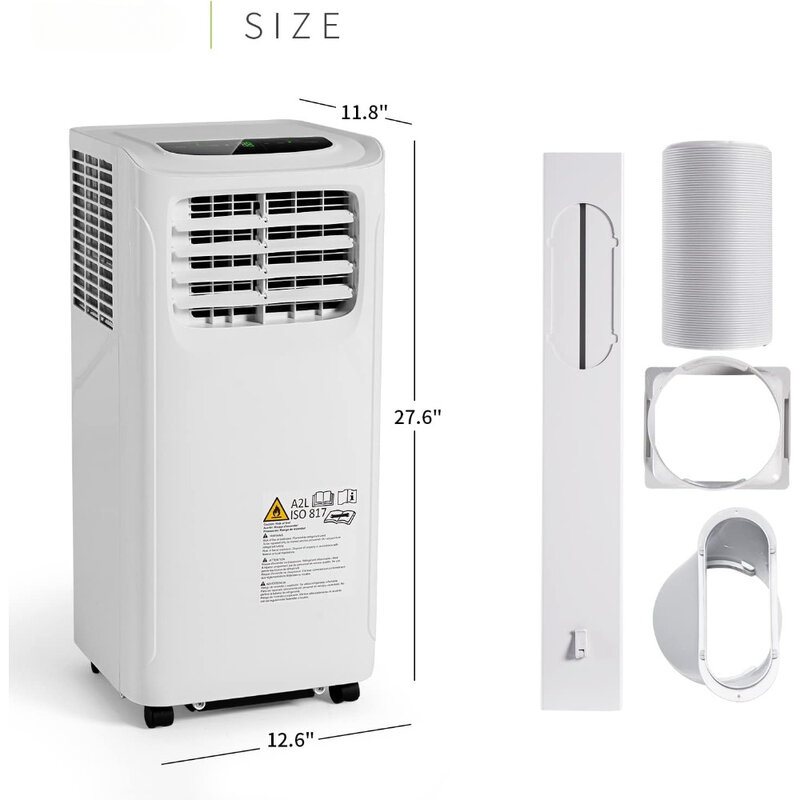 Die tragbare Klimaanlage 9700btu kühlt bis zu m², tragbare 4-in-1-Wechselstromeinheit mit Kühlung, Luftent feuchter, Lüfter und 24-Stunden-Timer