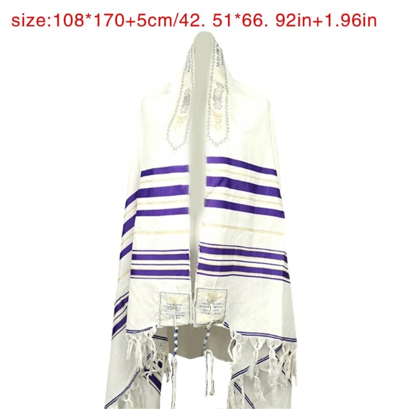 ผ้าคลุมไหล่สวดมนต์ Tallit ของชาวยิว Talit คริสเตียน Messianic พู่สวดมนต์ผ้าพันคอภาษาอาหรับ