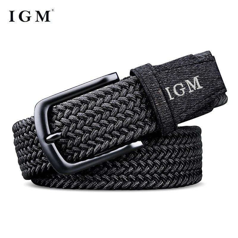 Men's Woven Elastic Belt Casual and Simple Elastic and Fashionable Canvas Belt Student Needle Buckle Belt