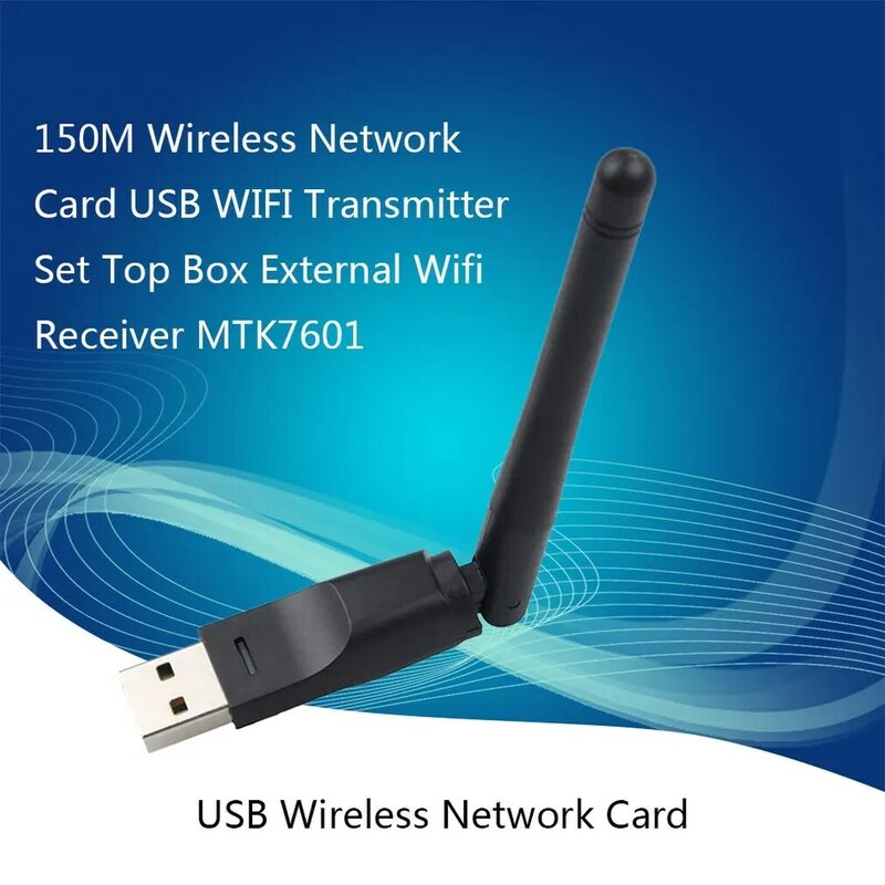Kartu Jaringan Adaptor Antena Baru 7601 Usb Nirkabel 2.0 Peeds Hingga 150Mbps 802.11b/g/n Antena Dapat Diputar Lan Adaptor Wifi