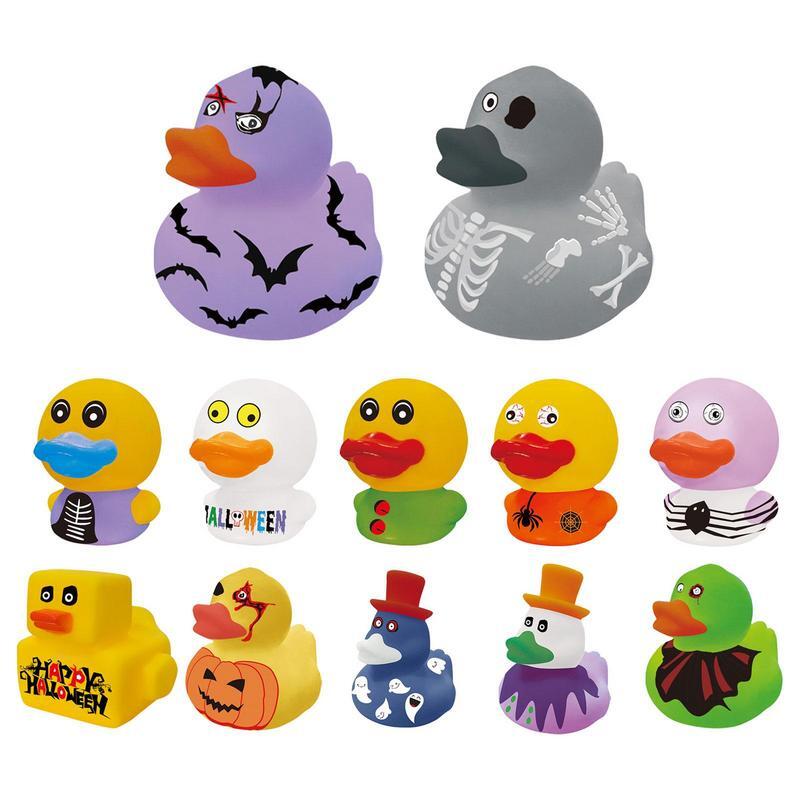 12pc Rubber Little Yellow Duck Parent-child Communication Childrens Toys For Kids Halloween Gift Kawaii Car Accessories Ornament