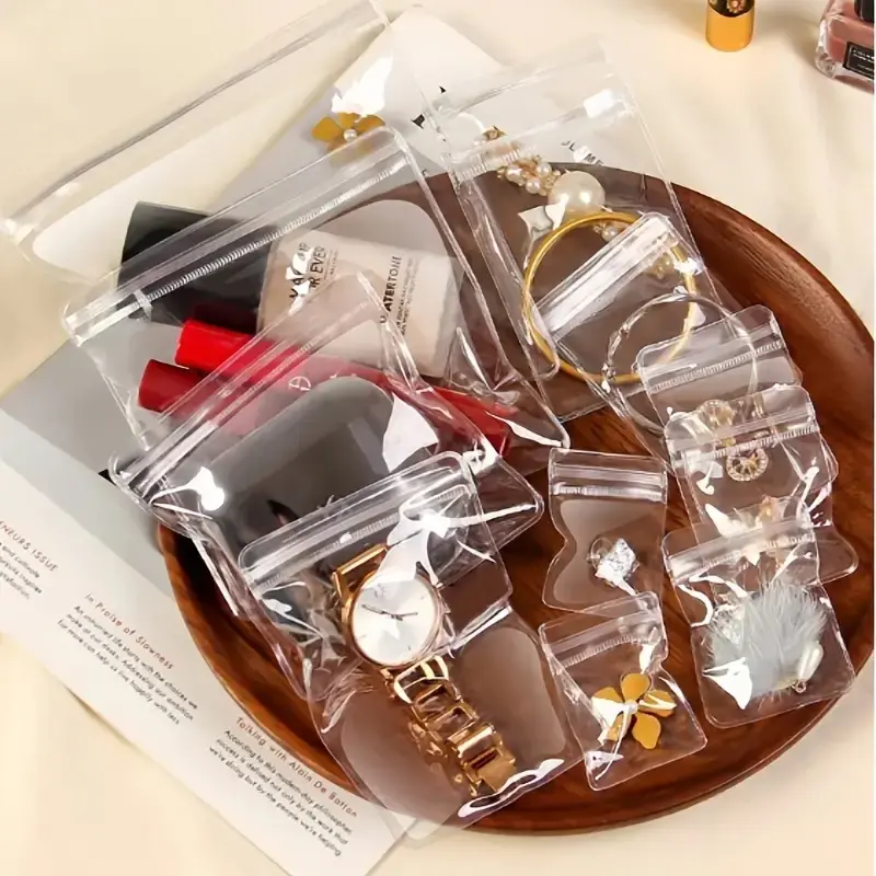 10/100pcs Thicken PVC Jewelry Package Bags PVC Anti-Oxidation Organizer Bag Display Packaging Storage Self Sealing Pouches