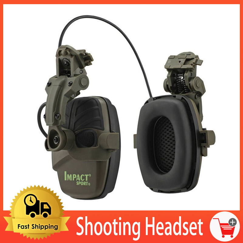 Casco de protección para tiro con orejera electrónica, cascos deportivos de impacto, reducción de ruido, protección auditiva, plegable