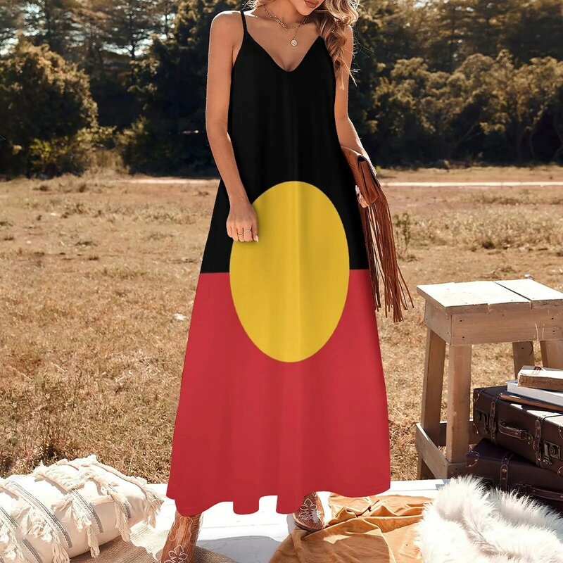 أستراليا الشعوب الأصلية العلم #9 بلا أكمام فستان سهرة السيدات فستان عيد ميلاد للنساء