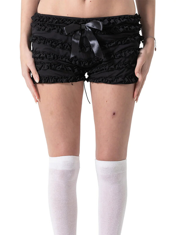 Pantaloncini con volant Y2k da donna Set stampa mimetica Backless increspato Crop top elastico in vita pantaloni corti abiti estivi Casual di moda