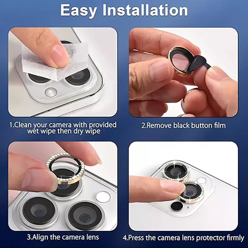 Lens Metal Ring Protector Glass For iPhone 11 12 13 14 15 Pro Max Mini Camera Lens Protection For iPhone 14/15 Plus Camera Film