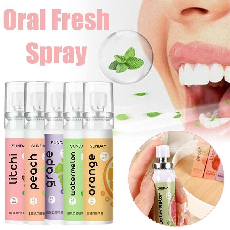 Fruity Breath Peach Melancia Breath Freshener, Spray de Tratamento, Odor Refrescante, Líquido de Boca Halitose, U0G6, 22ml
