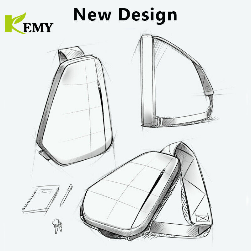Kemy-男性用多機能USBハンドバッグ,クロスオーバーショルダーストラップ,チェストバッグ,防水トラベルバッグ