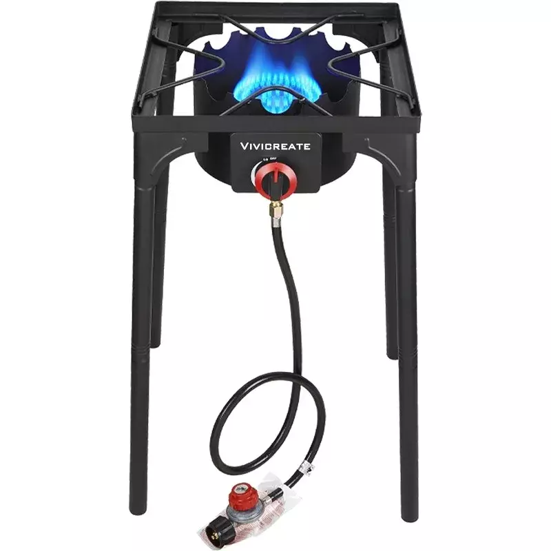 Vivicreate 30000 BTU free standing Outdoor Stove, Side burners,Camping Stove, 0-20 PSIG high pressure stove include CSA