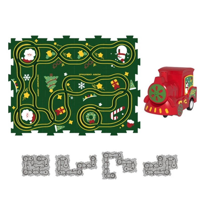 子供用模擬線路知育玩具電車クリスマスパズル