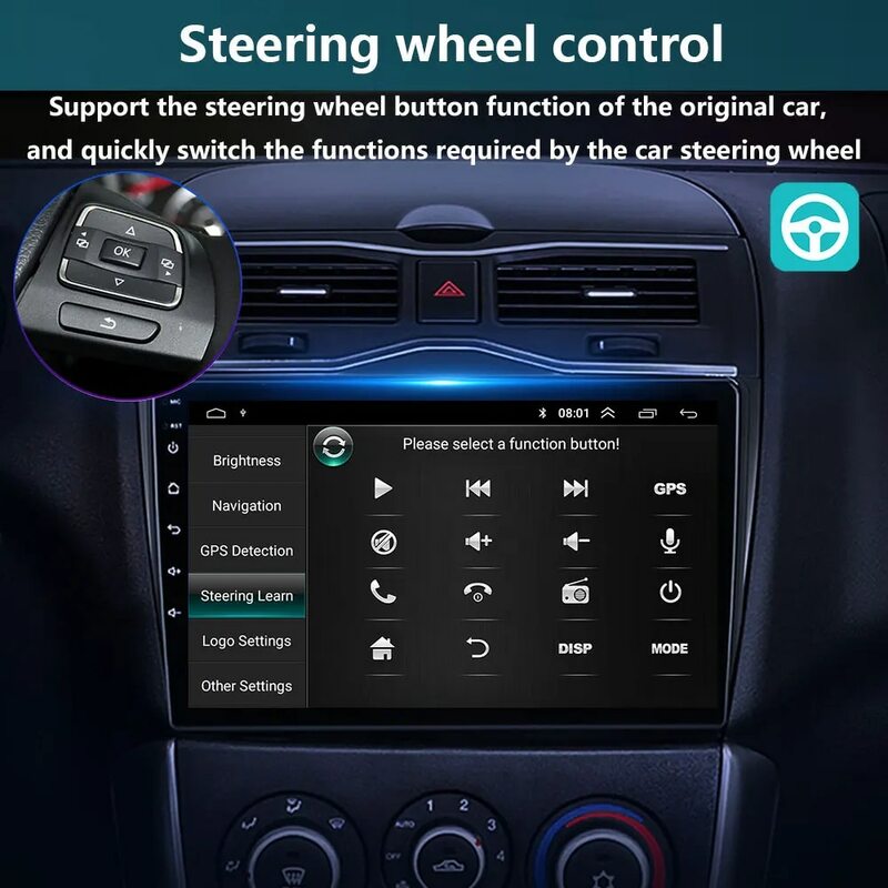 2Din Android Car Radio 8Core 4G WIFI Autoradio Multimedia Video Player For Peugeot 301 Citroen Elysee Radio 2013-2018 Carplay