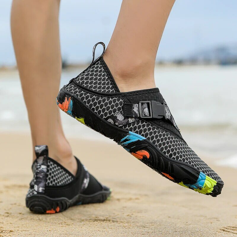 حذاء رياضي خارجي مانع للانزلاق يسمح بالتهوية للرجال والنساء ، أحذية خوض للشاطئ سريعة الجفاف ، أحذية سباحة خفيفة الوزن