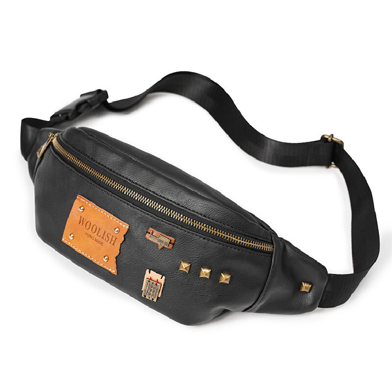Sacs de ceinture en PU pour hommes, sacs de taille de conception RiSALE, sac de poitrine de rangement étanche, sac banane, sac de voyage décontracté, haute qualité, mode