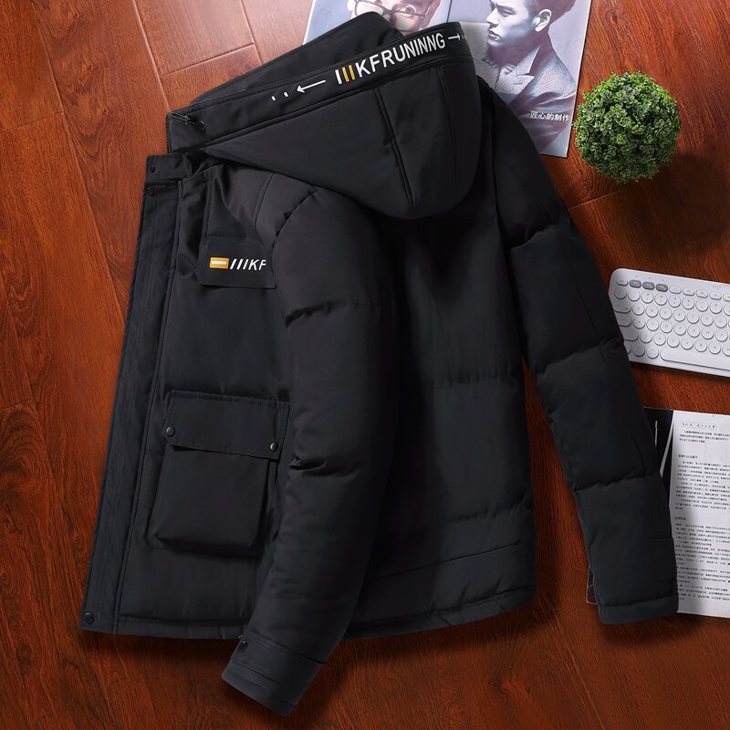 Брендовая мужская зимняя повседневная Толстая теплая ветрозащитная куртка Паркер Мужская Уличная одежда модная Новая высококачественная куртка с капюшоном Пальто 5XL 2024