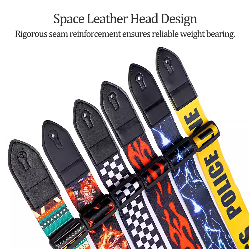 Guitar Strap For Acoustic Guitars And Bass Adjustable Strap Durable Nylon Checkered Guitar Shoulder Strap