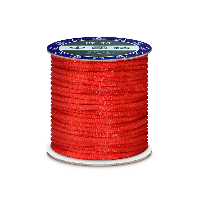 Hilo de cuerda de nailon satinado para fabricación de joyas, cordón de nudo chino para pulsera trenzada DIY, 1,5/2/2, 5mm