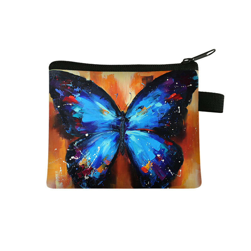 New Butterfly Printed Zero Wallet Portable Card Bag Coin Key Storage Bag Hand Bag Card Holder monedero mujer carteras Coin Purse