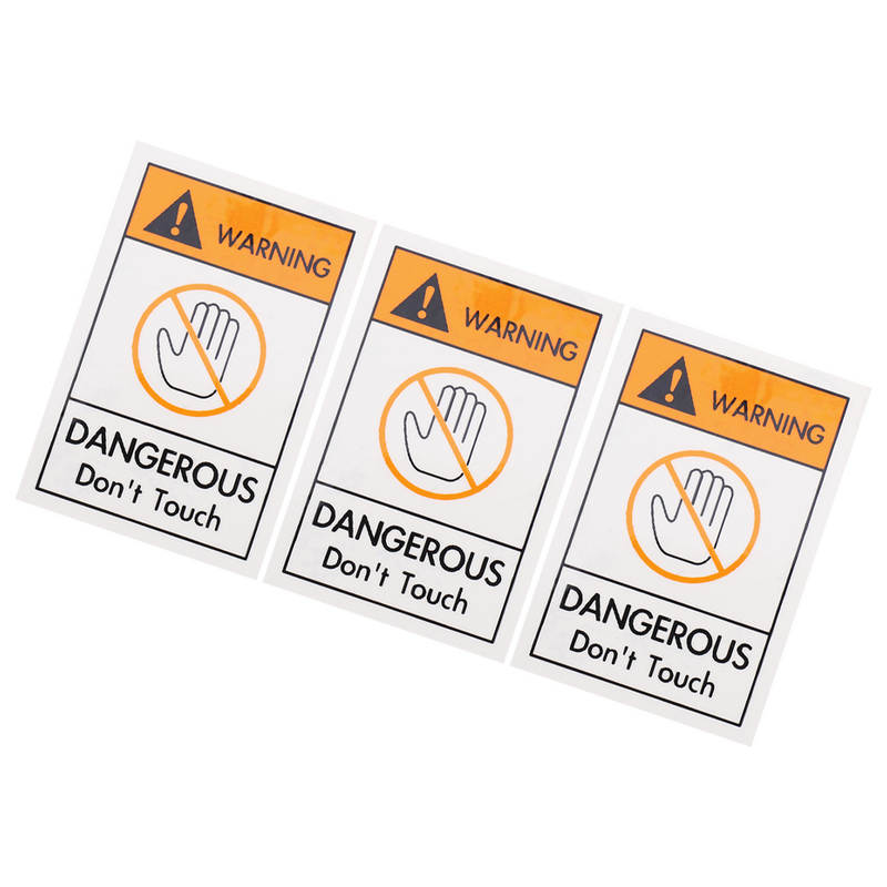 3 sztuki etykiet ze znakami dotykowymi, aby etykiety ostrzegawcze nie dotykały etykiet ostrzegawczych