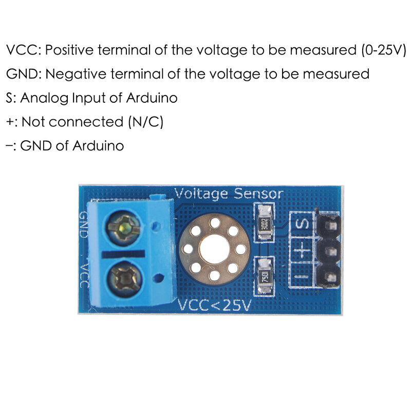 10pcs DC 0-25V Standard Voltage Sensor Module Board Test Electronic Bricks Smart Robot for Arduino Diy Kit Smart Electronics