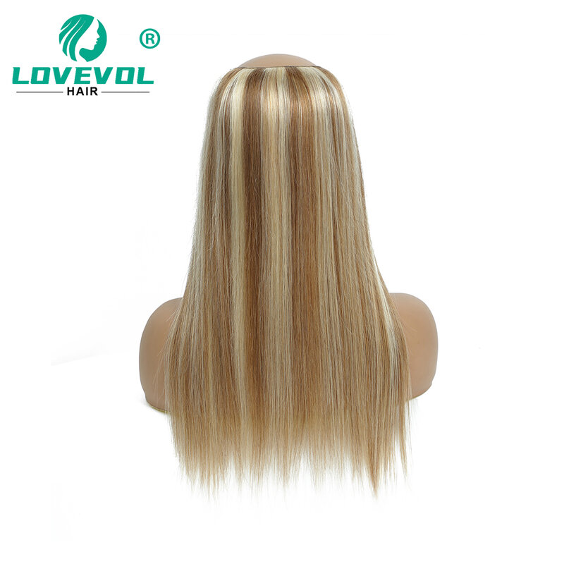 Lovevol Clip dritta a forma di V nelle estensioni dei capelli 14 "-24" capelli umani brasiliani un pezzo con 5 Clip capelli a testa piena per le donne