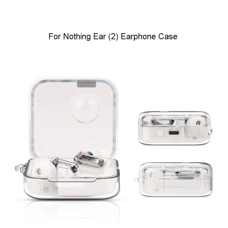 For Nothing Ear (2) Headphone Protector Cover Case with Hook Impact-resistant Washable Shell Silicone Sleeve For Nothing Ear 2