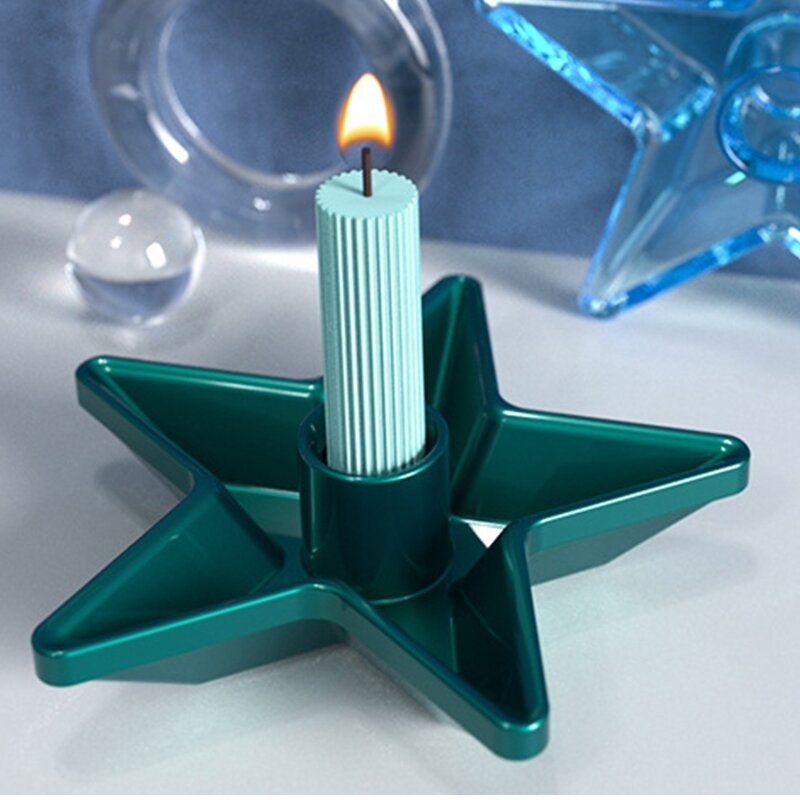 F42f suporte vela forma estrela pontas, fazendo moldes para decoração velas diy